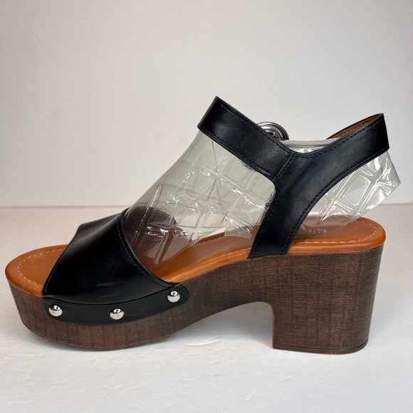 Nine West Womens Jayce 3 Platform Sandals Black Brown 2.75” Block Heel Sz 8.5M - Picture 8 of 12